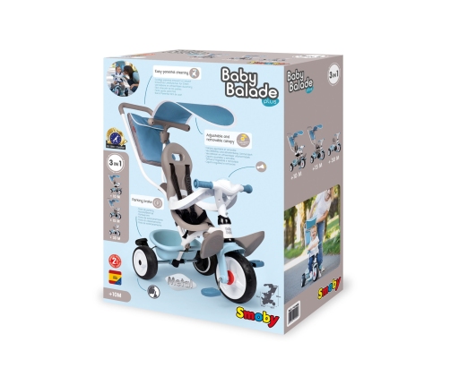 SMOBY Rowerek Trójkołowy Baby Balade plus Niebieski