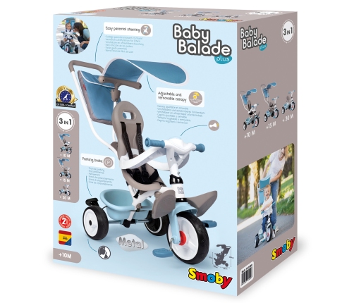 SMOBY Rowerek Trójkołowy Baby Balade plus Niebieski