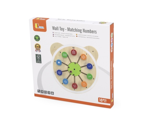 VIGA Drewniana Tablica Dopasuj Cyferki Certyfikat FSC Montessori