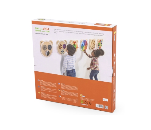 VIGA Drewniana Tablica Dopasuj Cyferki Certyfikat FSC Montessori