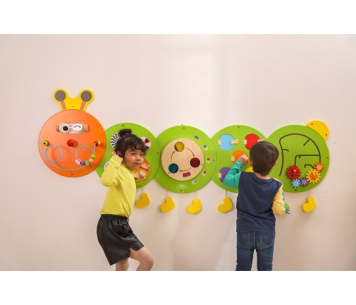 VIGA Drewniana Tablica Gąsienica Certyfikat FSC Montessori