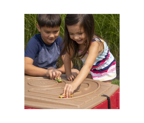 STEP2 Duża Piaskownica Stół z Pokrywą Tor Samochodowy