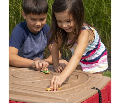 STEP2 Duża Piaskownica Stół z Pokrywą Tor Samochodowy