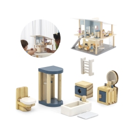 VIGA PolarB Zestaw Mebelków do Domku dla Lalek  Łazienka