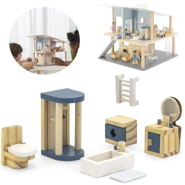 VIGA PolarB Zestaw Mebelków do Domku dla Lalek Łazienka VIGA PolarB Zestaw Mebelków do Domku dla Lalek Łazienka