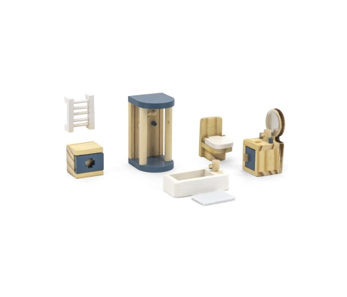 VIGA PolarB Zestaw Mebelków do Domku dla Lalek  Łazienka