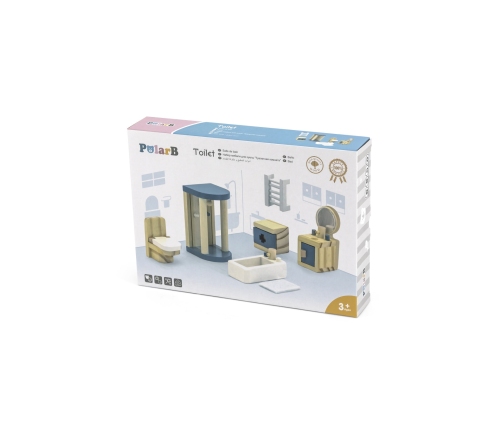 VIGA PolarB Zestaw Mebelków do Domku dla Lalek  Łazienka
