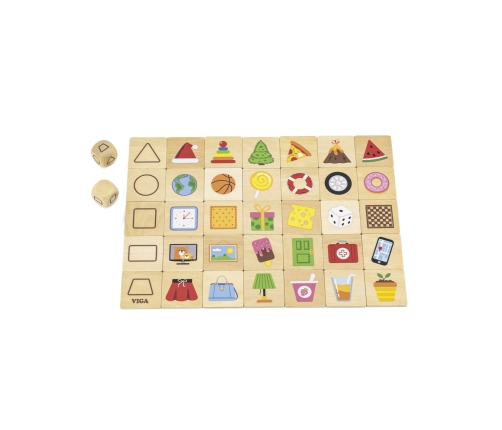 VIGA Gra Edukacyjna Drewniana Układanka Dopasuj Kształty 37 el.