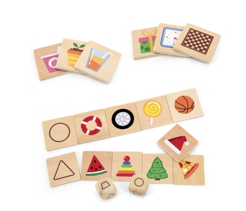VIGA Gra Edukacyjna Drewniana Układanka Dopasuj Kształty 37 el.