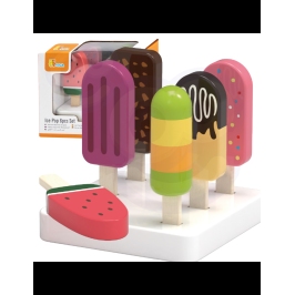 VIGA Zestaw Drewnianych Lodów na Patyku ze Stojakiem  6 szt.