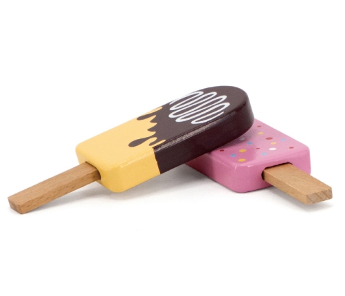 VIGA Zestaw Drewnianych Lodów na Patyku ze Stojakiem  6 szt.