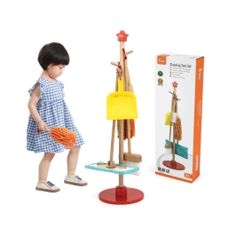 VIGA Drewniany Zestaw Narzędzi do Sprzątania 6 el.