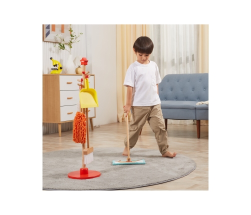 VIGA Drewniany Zestaw Narzędzi do Sprzątania 6 el.