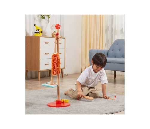 VIGA Drewniany Zestaw Narzędzi do Sprzątania 6 el.