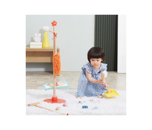 VIGA Drewniany Zestaw Narzędzi do Sprzątania 6 el.