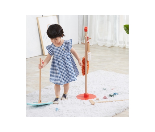 VIGA Drewniany Zestaw Narzędzi do Sprzątania 6 el.