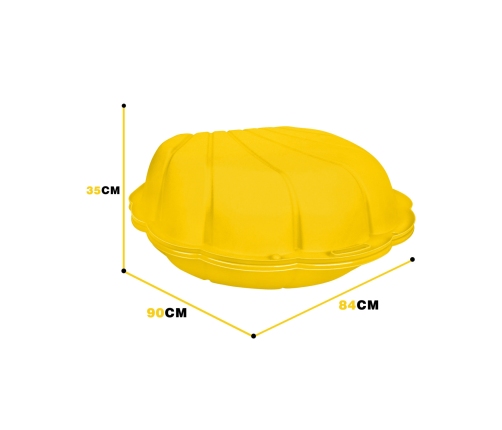 WOOPIE Piaskownica Muszelka Żółta Zamykana 2w1 Basen Suchy 1 szt.