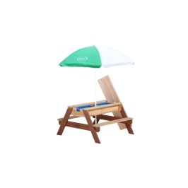 AXI Stół Piknikowy Nick z Ławką i Parasolem oraz Pojemnikami na Wodę/Piasek