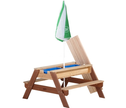 AXI Stół Piknikowy Nick z Ławką i Parasolem oraz Pojemnikami na Wodę/Piasek