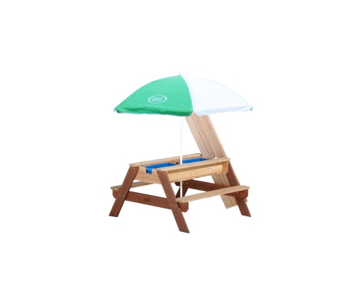 AXI Stół Piknikowy Nick z Ławką i Parasolem oraz Pojemnikami na Wodę/Piasek