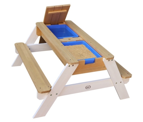 AXI Stół Piknikowy Nick z Ławką i Parasolem oraz Pojemnikami na Wodę/Piasek