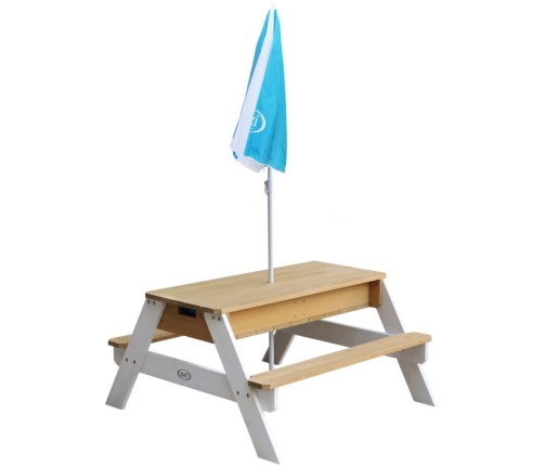 AXI Stół Piknikowy Nick z Ławką i Parasolem oraz Pojemnikami na Wodę/Piasek