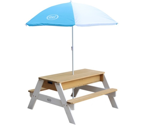 AXI Stół Piknikowy Nick z Ławką i Parasolem oraz Pojemnikami na Wodę/Piasek
