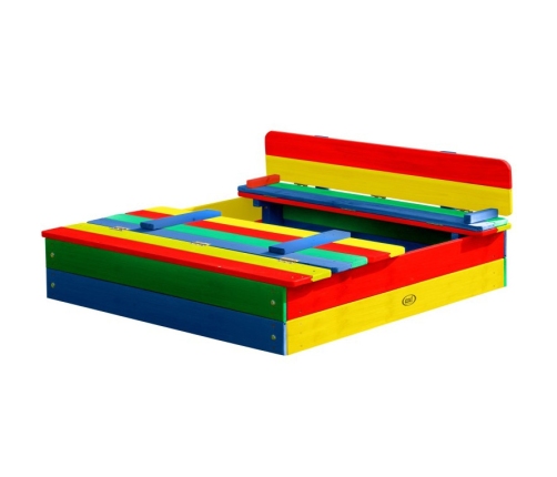 AXI Drewniana Piaskownica Ella Tęczowa Zakrywana z Ławeczkami