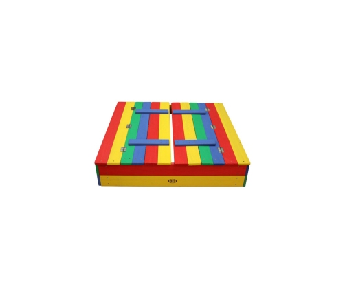 AXI Drewniana Piaskownica Ella Tęczowa Zakrywana z Ławeczkami