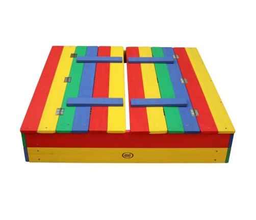 AXI Drewniana Piaskownica Ella Tęczowa Zakrywana z Ławeczkami