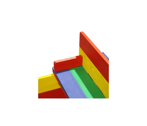 AXI Drewniana Piaskownica Ella Tęczowa Zakrywana z Ławeczkami