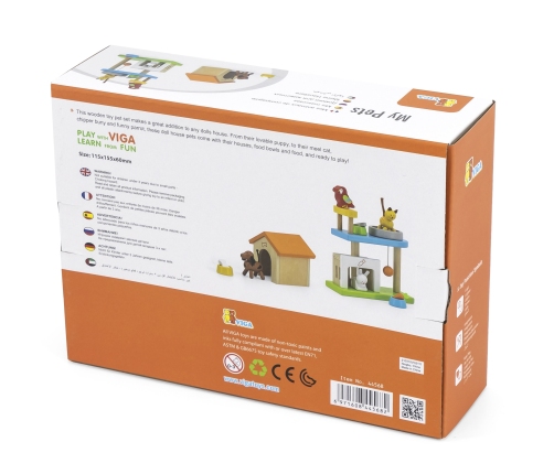 VIGA Zwierzęta Domowe Drewniany Plac Zabaw Zestaw