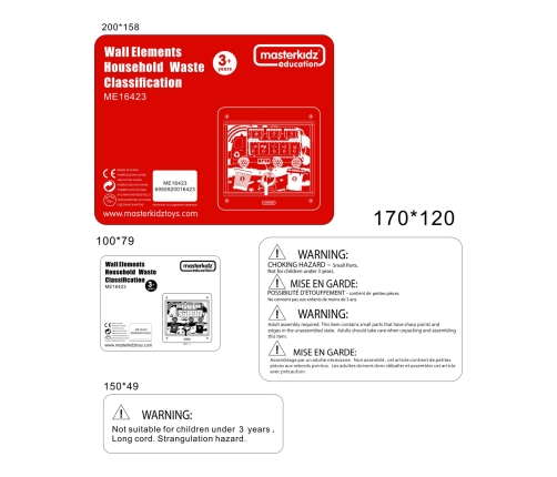 MASTERKIDZ Tablica Edukacyjna Segregacja Odpadów Montessori
