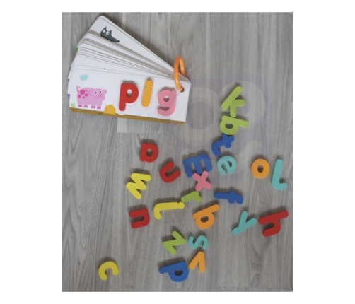 TOOKY TOY Puzzle Alfabet Montessori Nauka Literek Słów Zwierzątka 57 el.