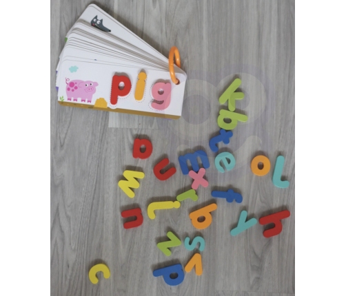 TOOKY TOY Puzzle Alfabet Montessori Nauka Literek Słów Zwierzątka 57 el.