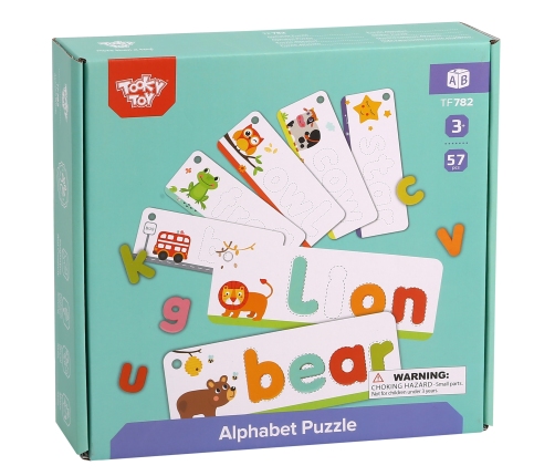 TOOKY TOY Puzzle Alfabet Montessori Nauka Literek Słów Zwierzątka 57 el.