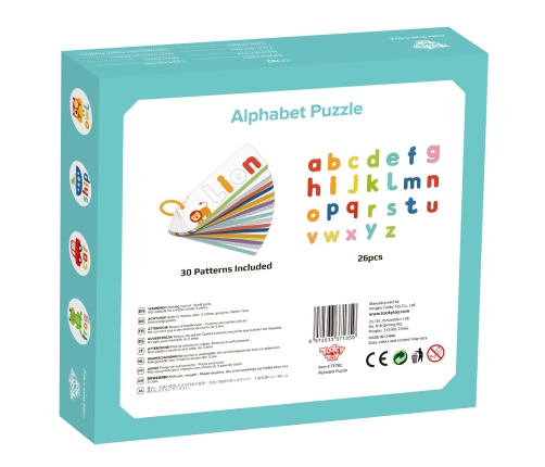 TOOKY TOY Puzzle Alfabet Montessori Nauka Literek Słów Zwierzątka 57 el.