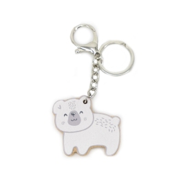 VIGA PolarB Drewniany Breloczek Biały Miś Brelok