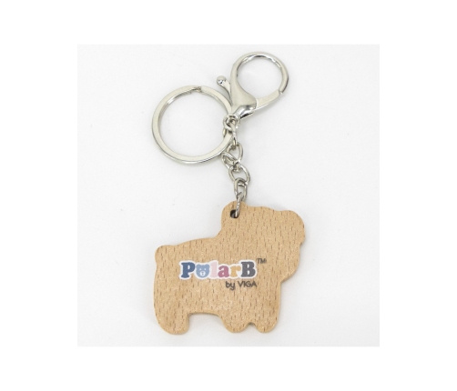 VIGA PolarB Drewniany Breloczek Biały Miś Brelok
