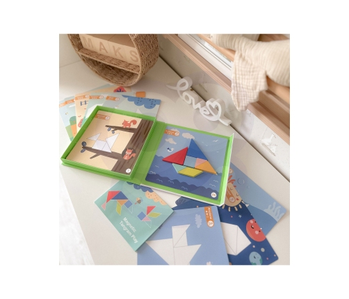 TOOKY TOY Puzzle Tangram Układanka dla Dzieci Nauka Kształtów Figury Kształty 18el.