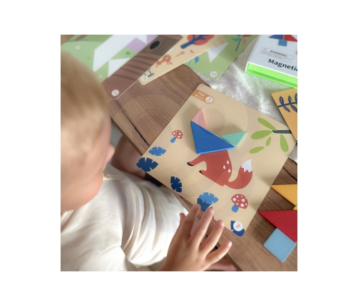 TOOKY TOY Puzzle Tangram Układanka dla Dzieci Nauka Kształtów Figury Kształty 18el.