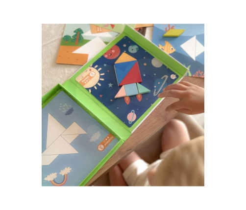 TOOKY TOY Puzzle Tangram Układanka dla Dzieci Nauka Kształtów Figury Kształty 18el.