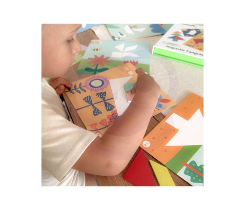 TOOKY TOY Puzzle Tangram Układanka dla Dzieci Nauka Kształtów Figury Kształty 18el.