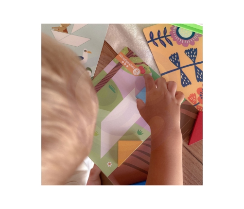 TOOKY TOY Puzzle Tangram Układanka dla Dzieci Nauka Kształtów Figury Kształty 18el.