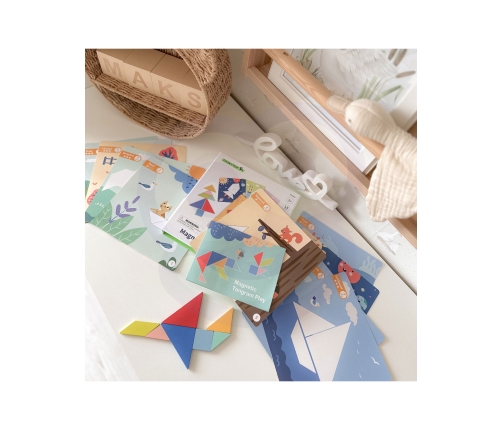 TOOKY TOY Puzzle Tangram Układanka dla Dzieci Nauka Kształtów Figury Kształty 18el.