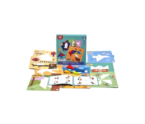 TOOKY TOY Puzzle Tangram Układanka dla Dzieci Nauka Kształtów Figury Kształty 18el.