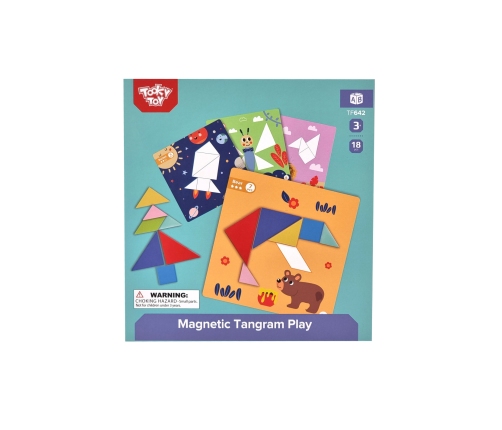 TOOKY TOY Puzzle Tangram Układanka dla Dzieci Nauka Kształtów Figury Kształty 18el.