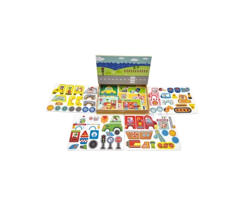 TOOKY TOY Układanka Edukacyjna Montessori Magnetyczne Pudełko dla Dzieci 80 el.