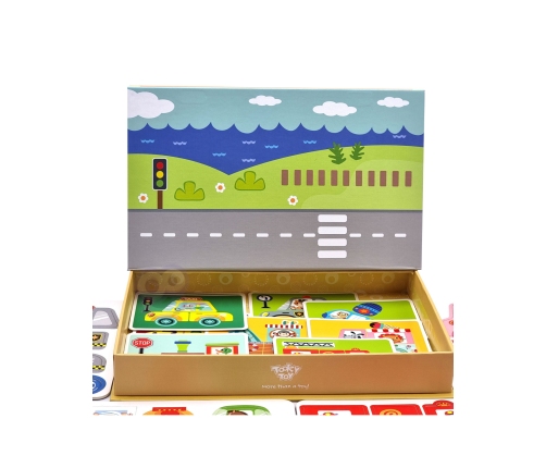 TOOKY TOY Układanka Edukacyjna Montessori Magnetyczne Pudełko dla Dzieci 80 el.