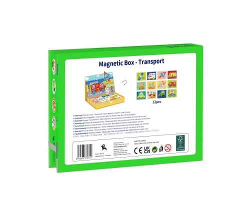 TOOKY TOY Układanka Edukacyjna Montessori Magnetyczne Pudełko dla Dzieci 80 el.